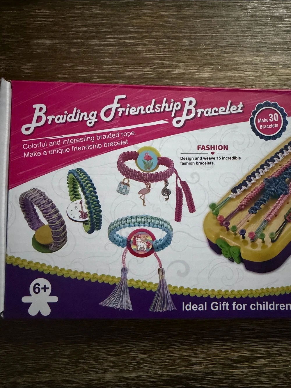 Braiding Friendship Bracelet Kit for Kids - Purple and Pink